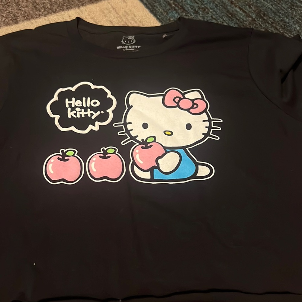 NWOT- Hello Kitty by Sanrio black apple loose fitting large t shirt